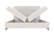 Boxspringbett mit hochgeklappten Matratzen, Vorderansicht