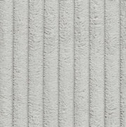 Nahaufnahme eines hellgrauen, gestreiften Stoffes mit weicher Textur, von oben betrachtet.