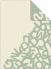 Jacquard Decke mit Buchstabenmuster in Grün und Beige, Draufsicht