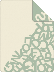 Jacquard Decke mit Buchstabenmuster in Grün und Beige, Draufsicht