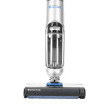 Frontansicht des Invictus WD7 Staubsaugers mit transparentem Behälter und blauer Reinigungsbürste.