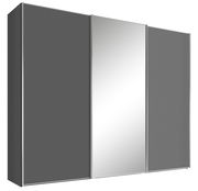 Schwebetürenschrank mit drei Türen, mittlere Tür mit Spiegel, seitliche Perspektive