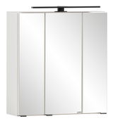 Moderner Spiegelschrank mit drei Türen und integrierter Beleuchtung, Frontalansicht