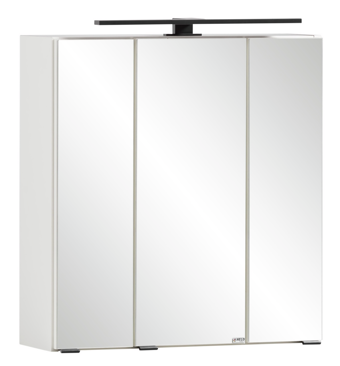 XORA Spiegelschrank MERAN Moderner Spiegelschrank mit drei Türen und integrierter Beleuchtung, Frontalansicht