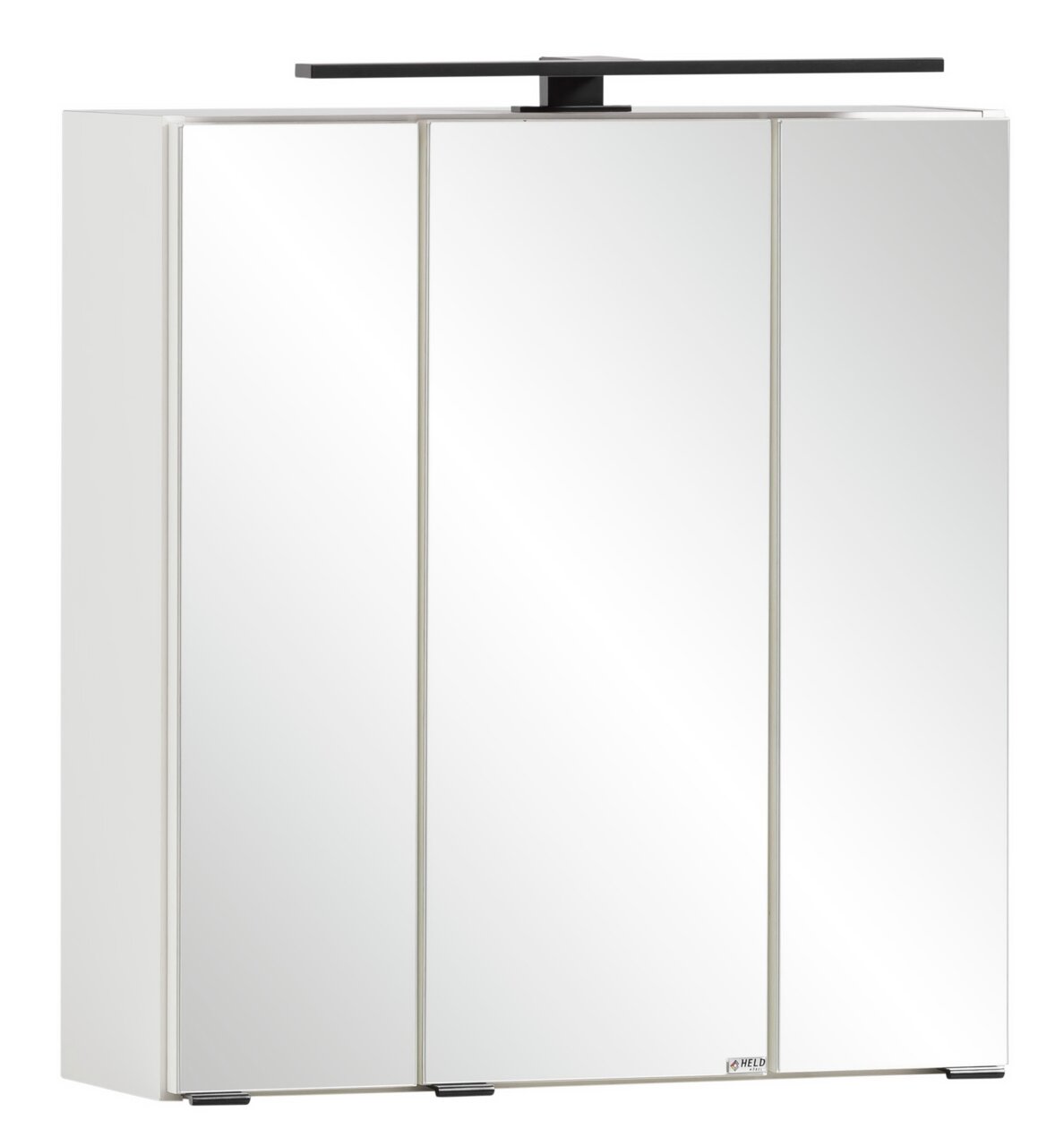 XORA Spiegelschrank MERAN Moderner Spiegelschrank mit drei Türen und integrierter Beleuchtung, Frontalansicht