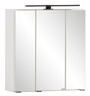 Moderner Spiegelschrank mit drei Türen und integrierter Beleuchtung, Frontalansicht