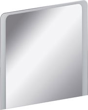 Rechteckiger Spiegel mit abgerundeten Ecken, seitliche Perspektive