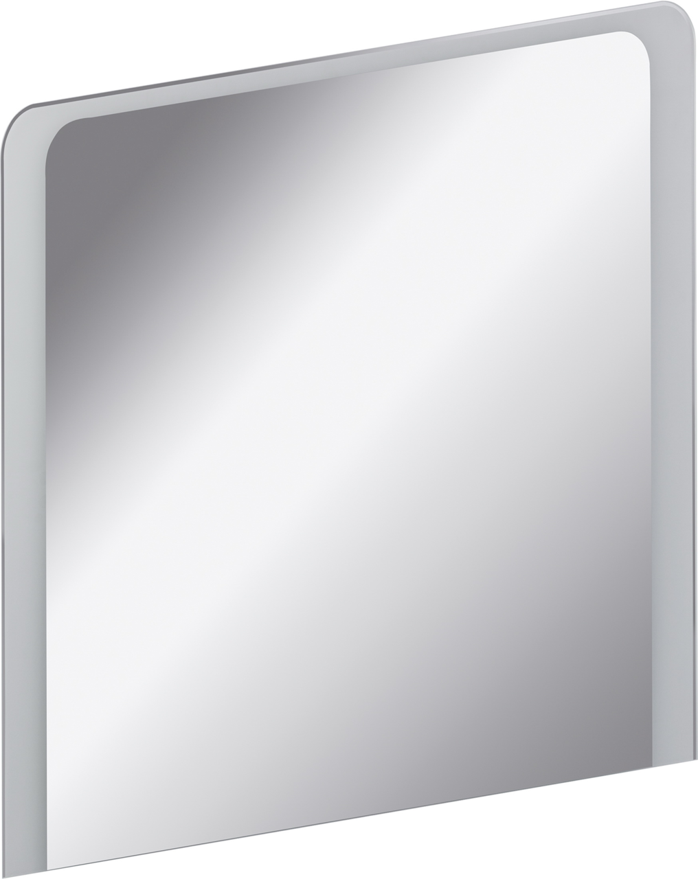 Voleo Spiegelelement LARA Rechteckiger Spiegel mit abgerundeten Ecken, seitliche Perspektive