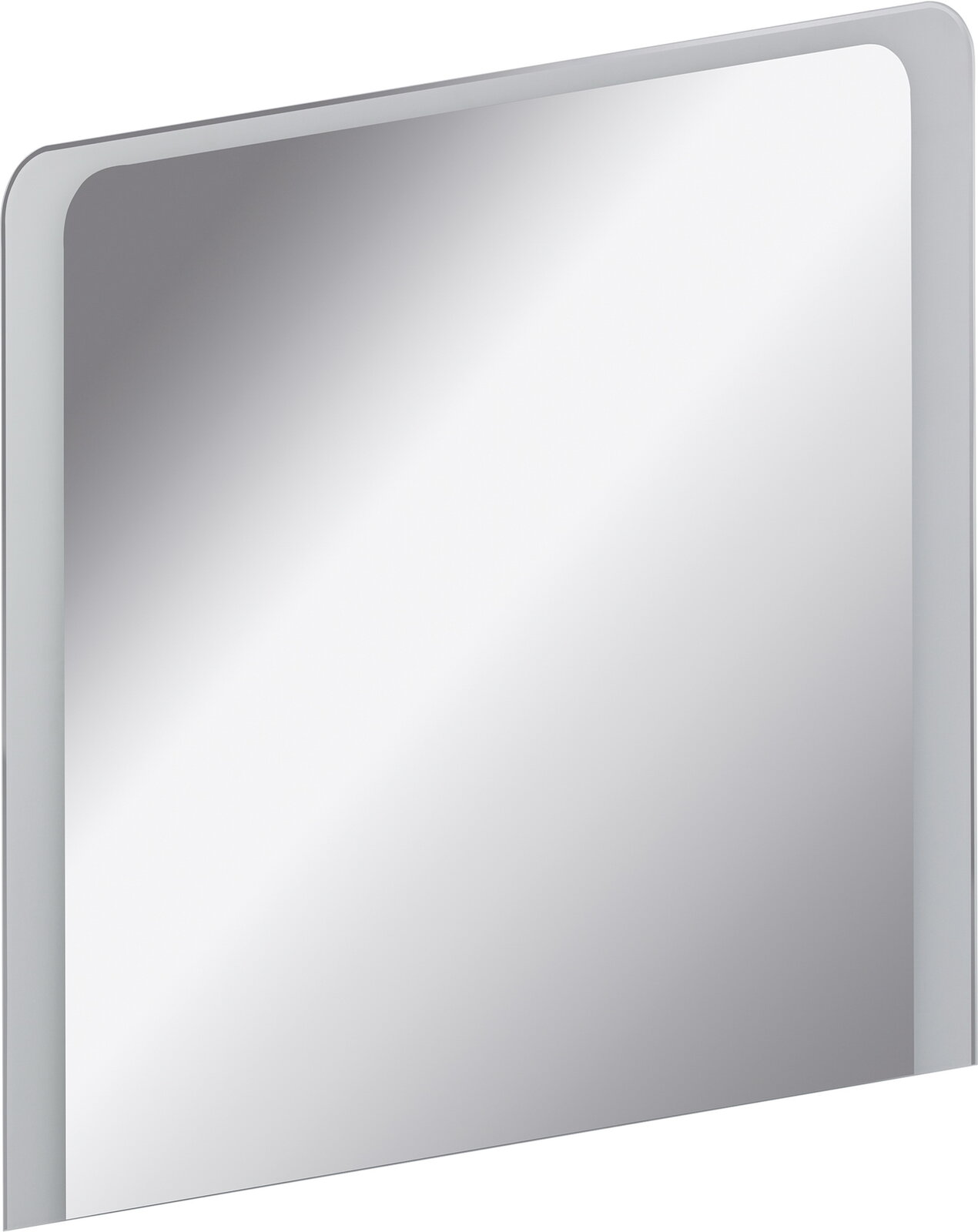 Voleo Spiegelelement LARA Rechteckiger Spiegel mit abgerundeten Ecken, seitliche Perspektive