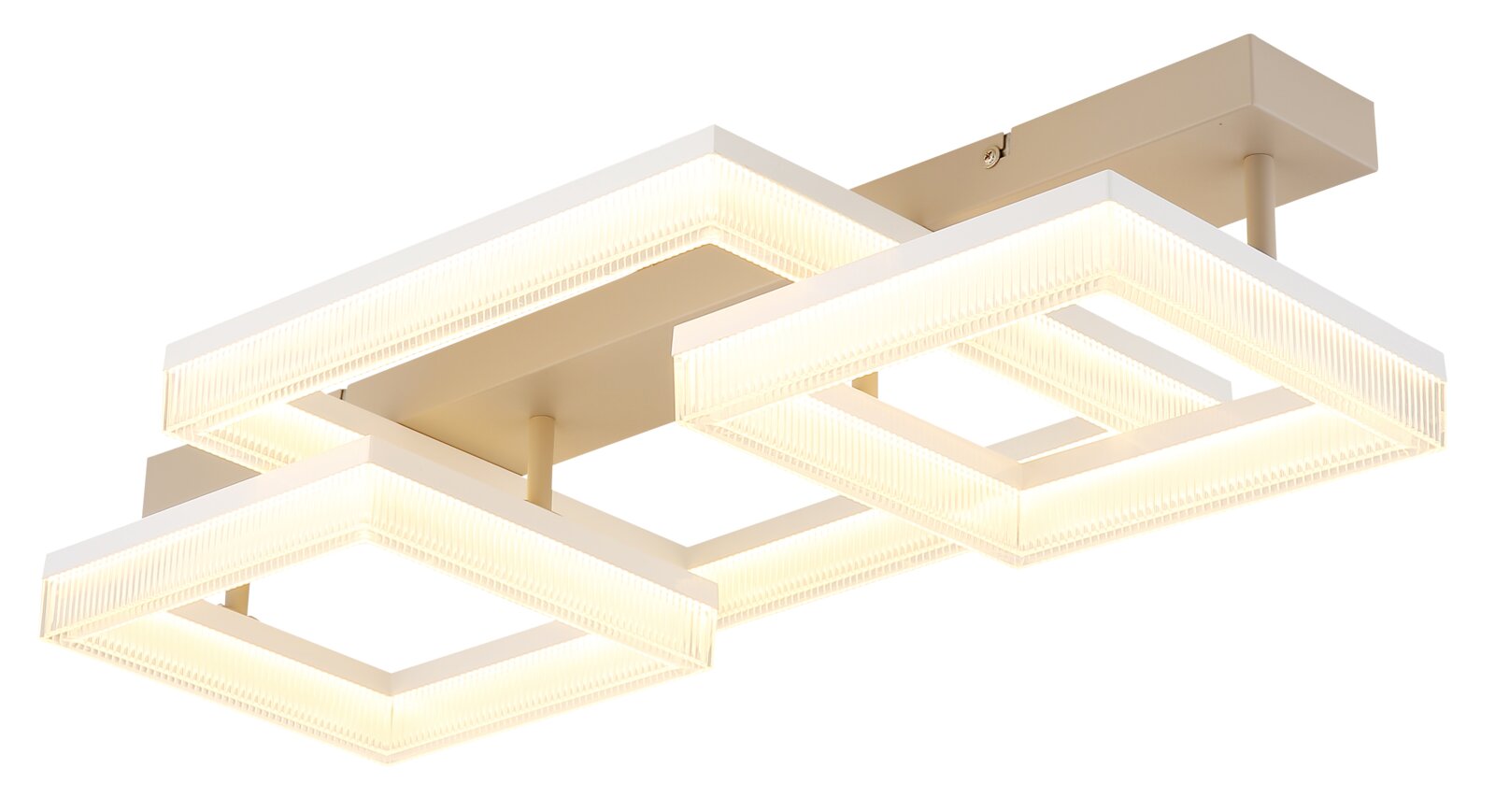 Globo Lighting LED-plafondlamp ZARA Moderne led-plafondlamp met drie vierkante, verlichte randen, zijaanzicht