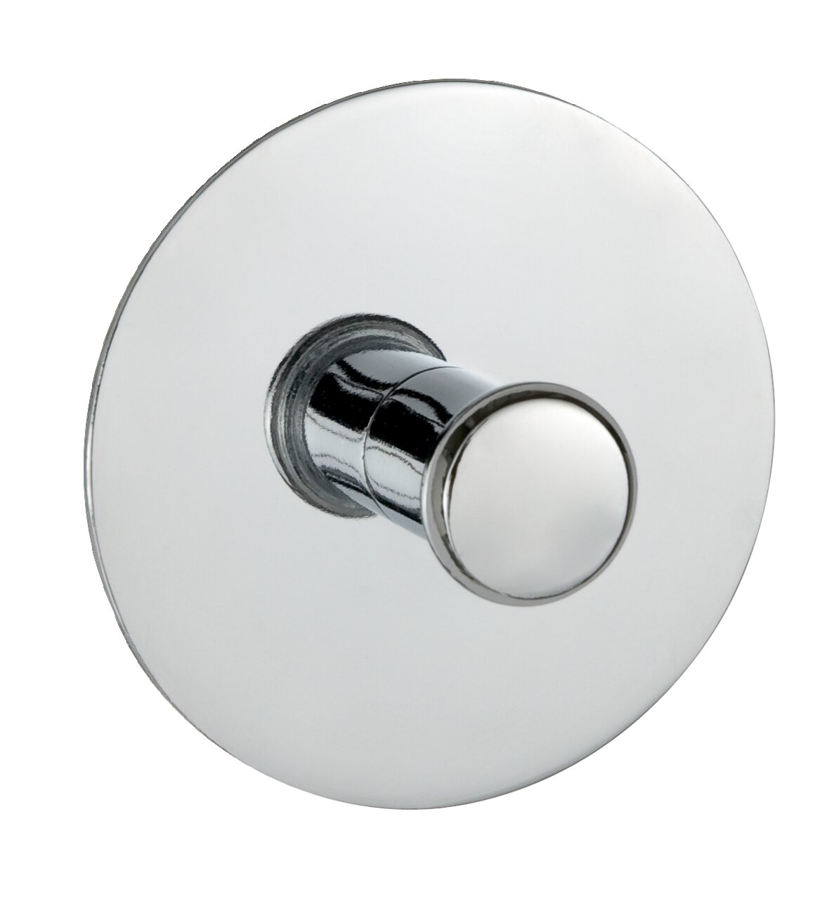 Wandhaken aus Chrom in Nahaufnahme, seitliche Perspektive