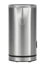 Silberner Milchaufschäumer Stelio aus Edelstahl, frontal fotografiert