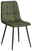 Stylife Stuhl JEFF Moderner grüner Stuhl mit gepolsterter Sitzfläche und schwarzen Metallbeinen, seitliche Perspektive