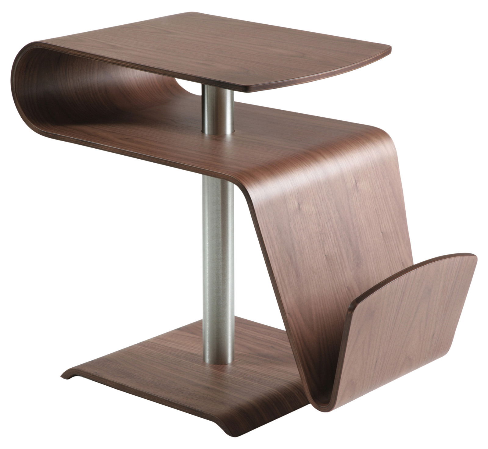 Zurbrüggen Beistelltisch TIME OUT Moderner Beistelltisch aus Holz mit geschwungenem Design, seitliche Perspektive