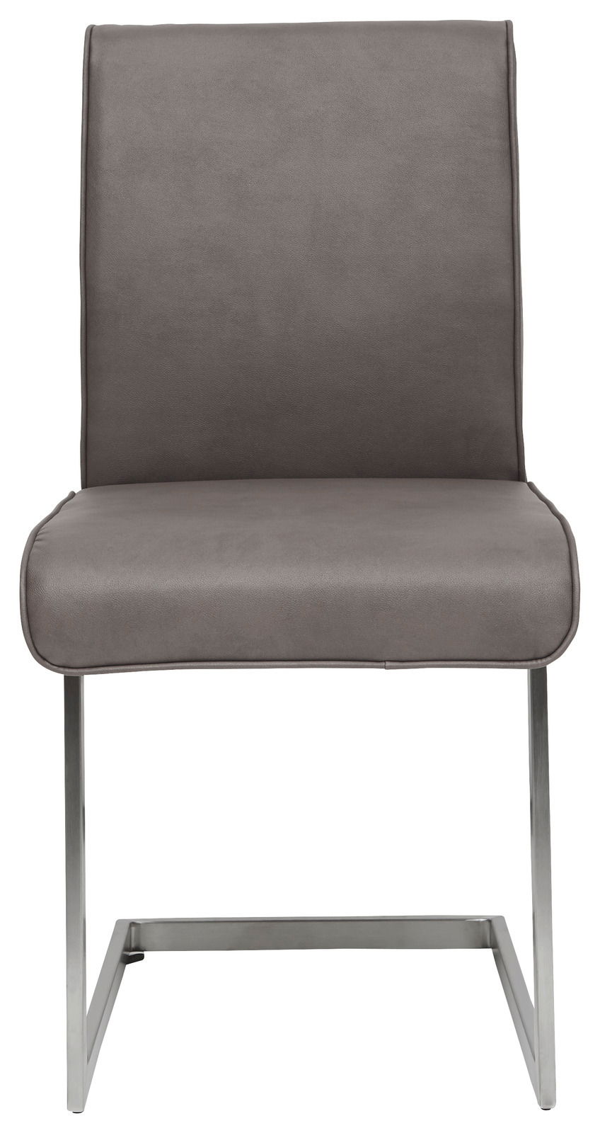 Dieter Knoll Freischwinger-Stuhl PLAY Freischwinger-Stuhl in grauem Stoff mit Metallgestell, Frontalansicht