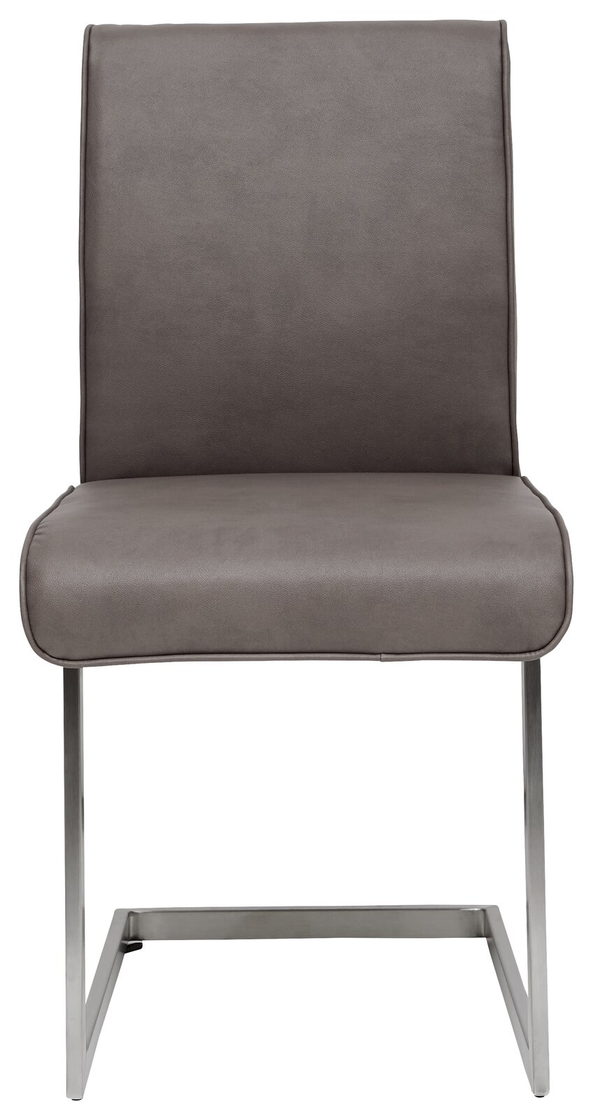 Dieter Knoll Freischwinger-Stuhl PLAY Freischwinger-Stuhl in grauem Stoff mit Metallgestell, Frontalansicht