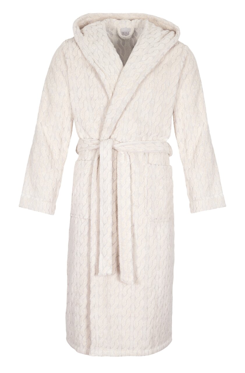 MÖVE Kapuzenmantel, Gr. S COSY KNITS Weißer Kapuzenmantel aus der COSY KNITS Kollektion von MÖVE, frontal abgebildet