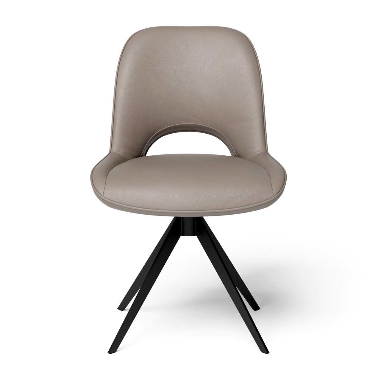 JOOP! Stuhl TWIST Moderner Stuhl mit grauem Polster und schwarzem Metallgestell, Frontalansicht