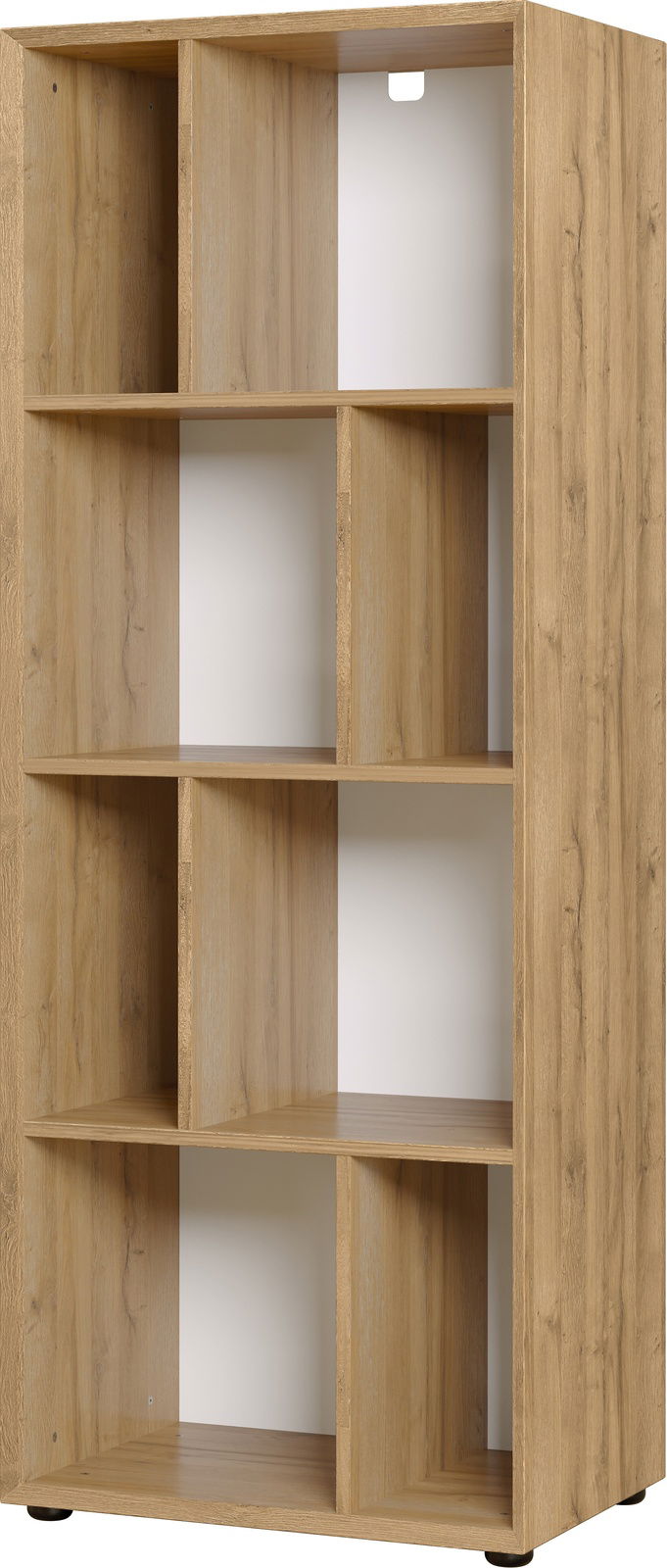 Holzregal mit mehreren Fächern, frontale Perspektive