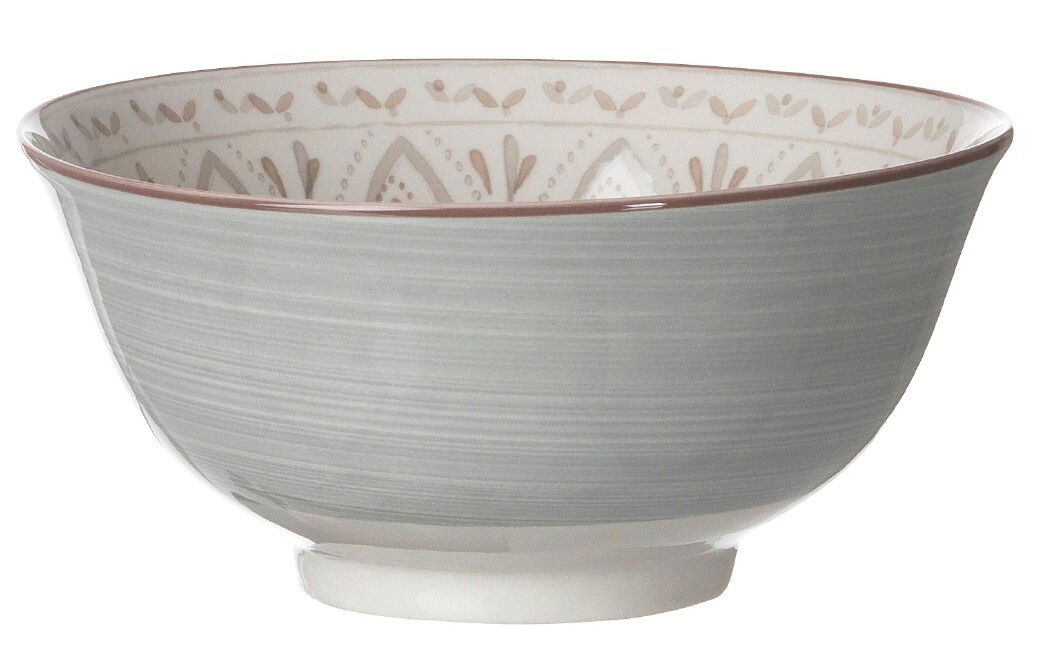 Ritzenhoff & Breker Müslischale VALENCIA Graue Müslischale mit dekorativem Muster, seitliche Perspektive