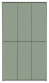 Grüner, hoher XXL-Schuhschrank mit sechs Türen, Frontalansicht