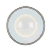 Runde LED-Deckenleuchte in Draufsicht mit modernem Design und sanfter Beleuchtung.