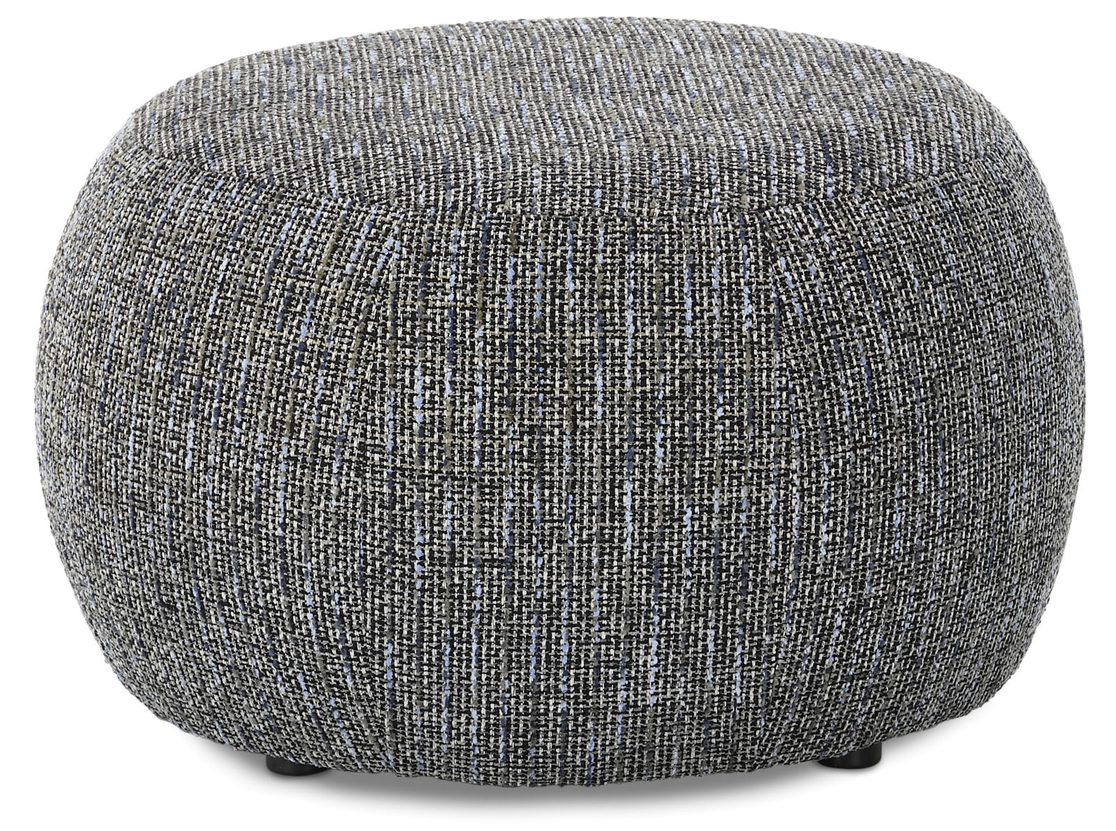 Set one by Musterring Pouf DENTON Bauchiger Hocker mit gemustertem Stoffbezug, seitliche Perspektive