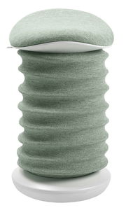 Grüner Aktiv-Sitz mit wellenförmigem Design, seitliche Perspektive