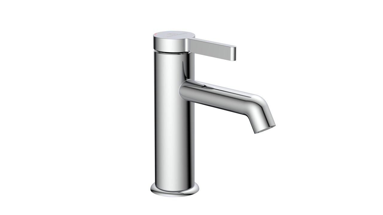Wasserwerk Waschtischarmatur WT11 Moderne Waschtischarmatur aus Chrom in seitlicher Perspektive