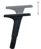 Höhenverstellbare Armlehne eines Gaming Stuhls, seitliche Perspektive