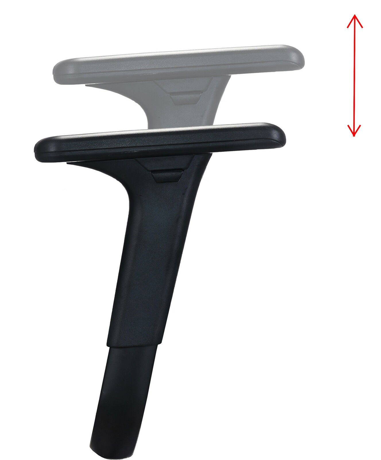 Höhenverstellbare Armlehne eines Gaming Stuhls, seitliche Perspektive