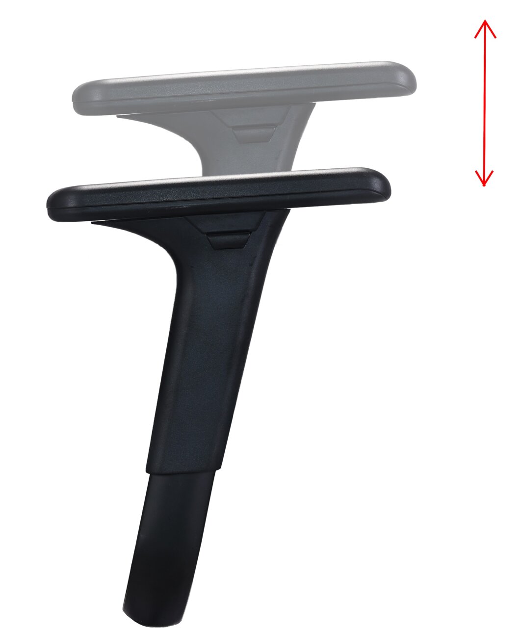 Höhenverstellbare Armlehne eines Gaming Stuhls, seitliche Perspektive