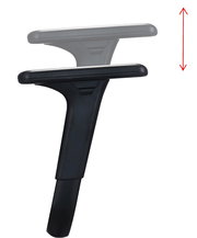 Höhenverstellbare Armlehne eines Gaming Stuhls, seitliche Perspektive