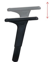 Höhenverstellbare Armlehne eines Gaming Stuhls, seitliche Perspektive