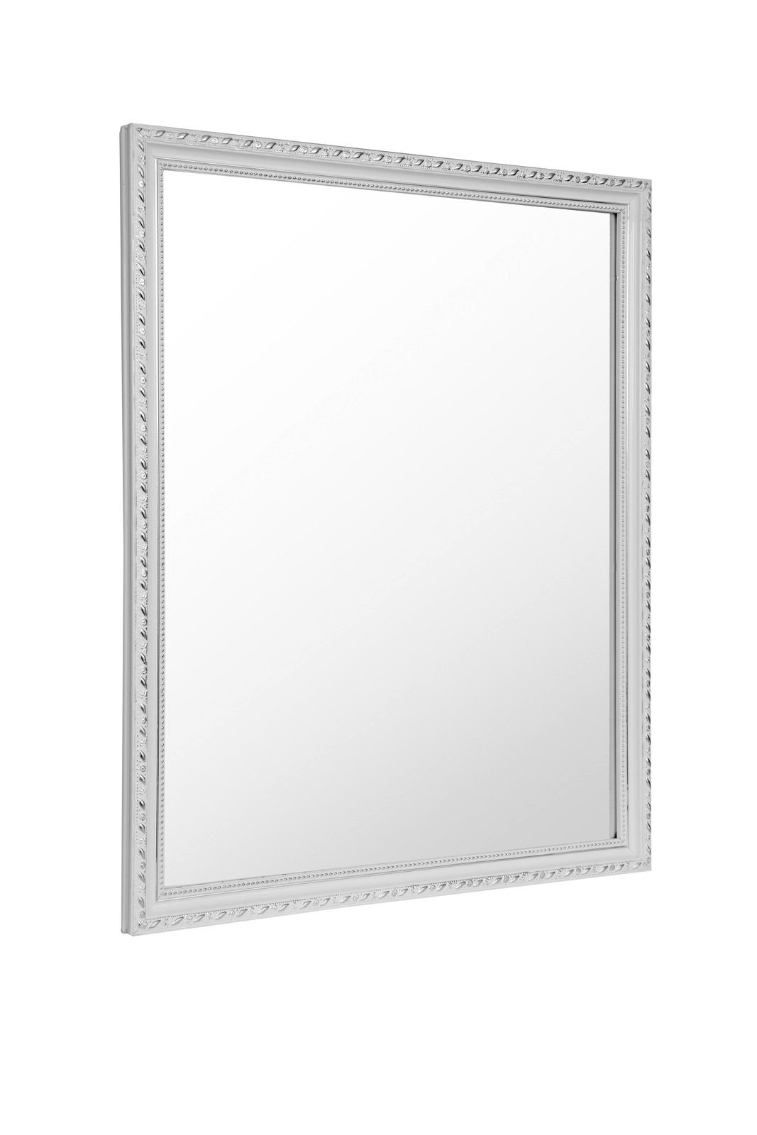 Rechteckiger Spiegel mit dekorativem Rahmen, seitliche Perspektive