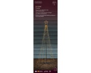 Lumineo LED-Weihnachtsbaum Twinkle mit 706 klassisch warmweißen Lichtern, Funkel-Effekt und leuchtender Sternspitze, 2,4 m hoch, in frontaler Gesamtansicht