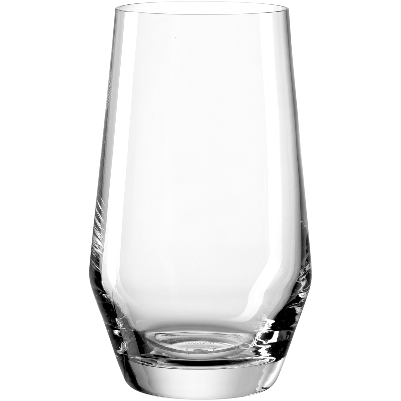 Transparenter Becher aus Glas, 365ml, frontal fotografiert