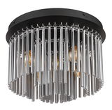 Moderne Deckenleuchte GORLEY mit hängenden Metallstäben, seitliche Perspektive