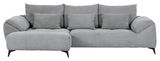 Graues Ecksofa mit Ottomane links, Vorderansicht