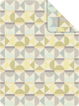 Jacquard Decke mit geometrischem Muster in Pastellfarben, Draufsicht