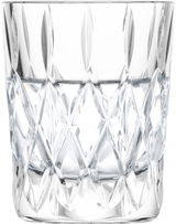 Kristallklares Schnapsglas mit facettiertem Design, Frontalansicht