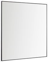 Rechteckiger Spiegel mit schwarzem Rahmen, seitliche Perspektive