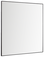 Rechteckiger Spiegel mit schwarzem Rahmen, seitliche Perspektive