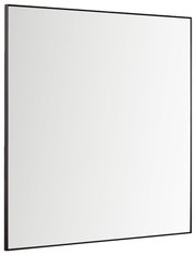 Rechteckiger Spiegel mit schwarzem Rahmen, seitliche Perspektive