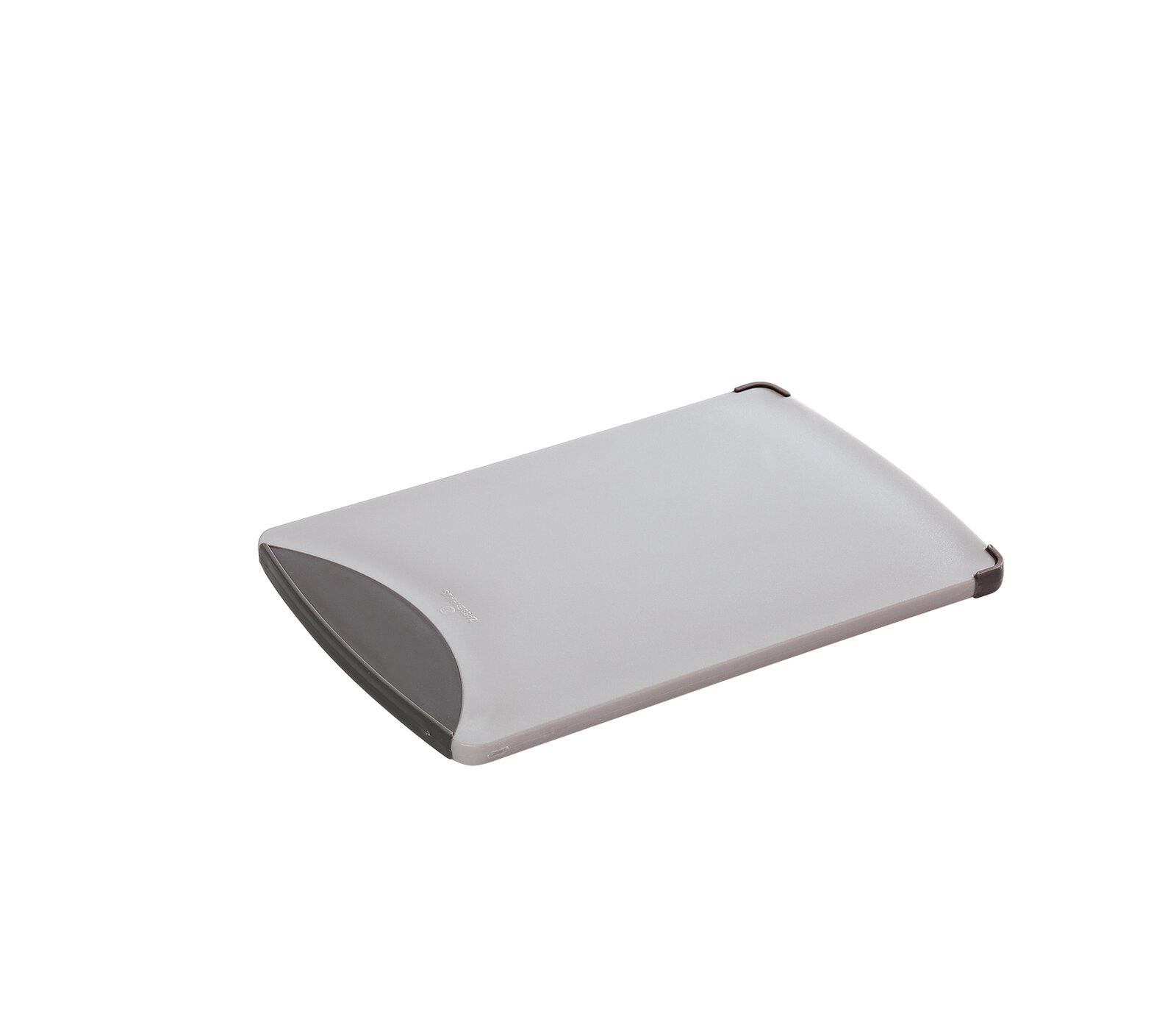 Graues Frühstücksbrett 25x16cm, seitliche Perspektive