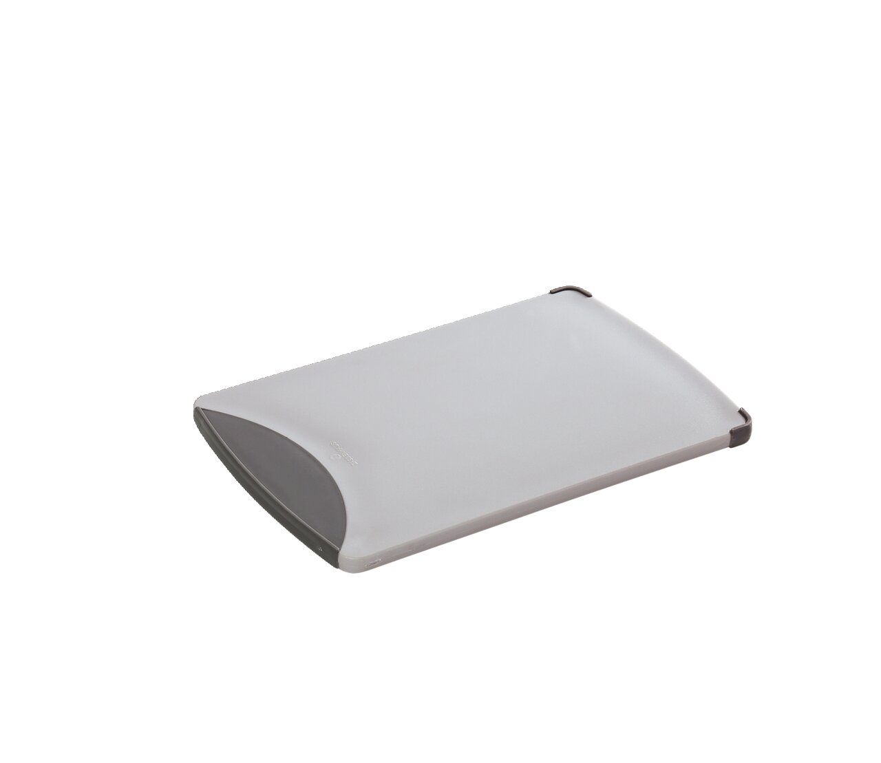 Graues Frühstücksbrett 25x16cm, seitliche Perspektive