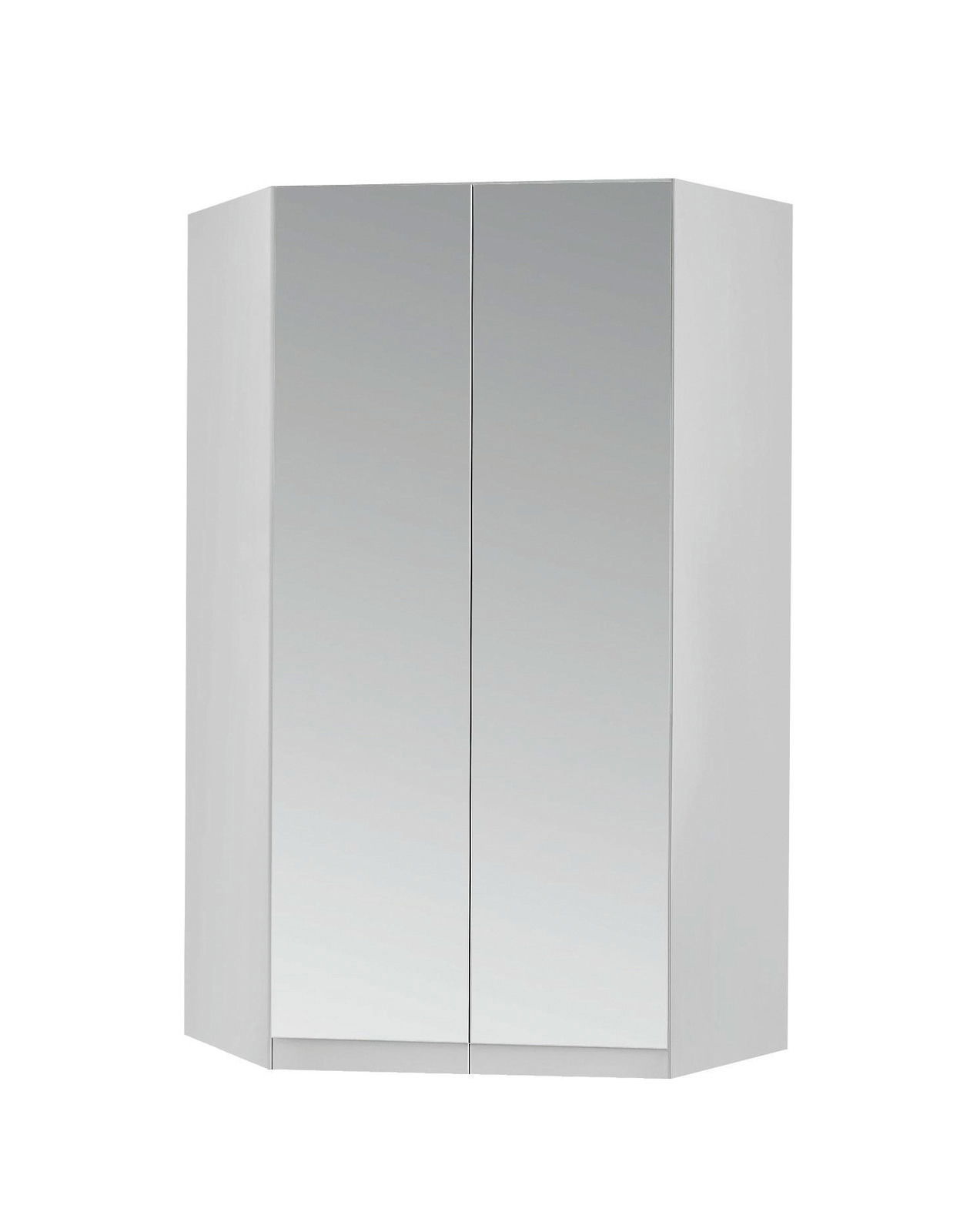 Z2 Drehtüren-Eckschrank 2-türig CELLE Eckschrank mit zwei Spiegeltüren, frontale Perspektive