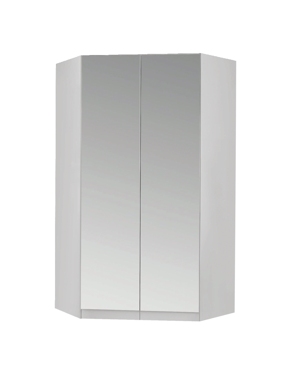 Eckschrank mit zwei Spiegeltüren, frontale Perspektive