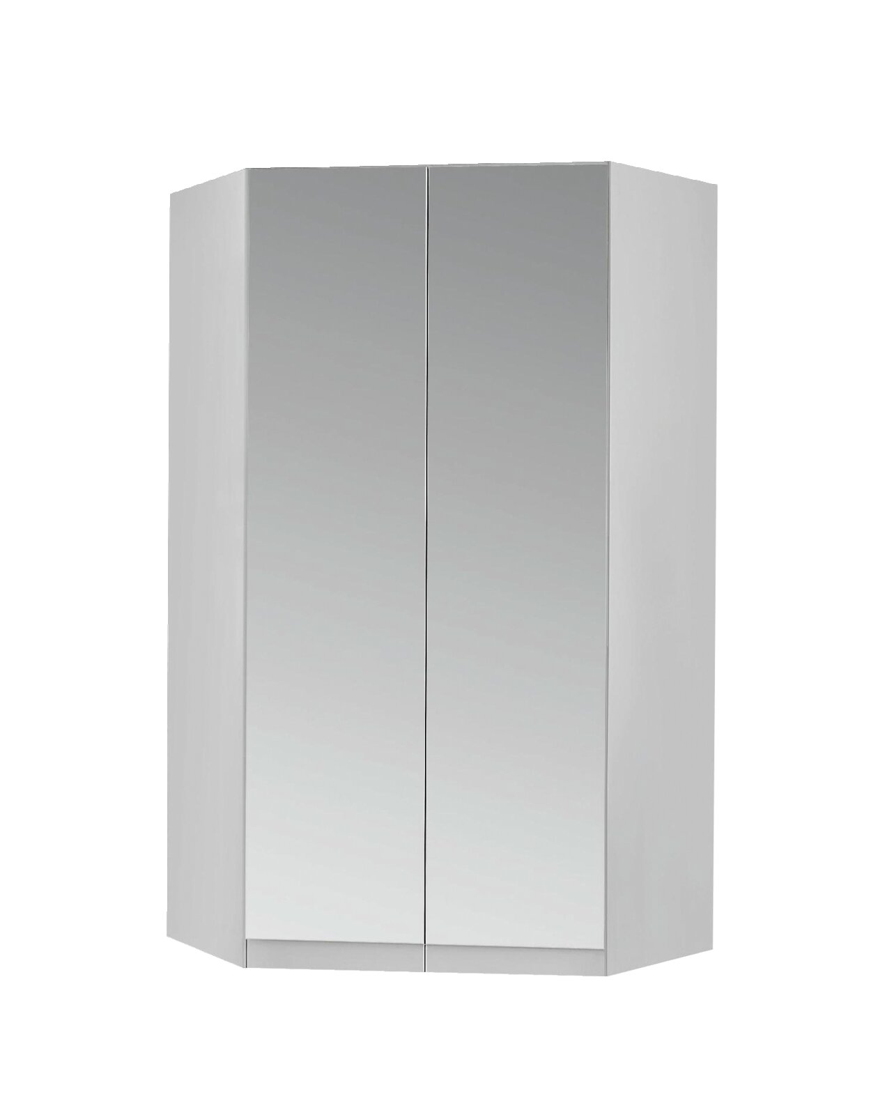 Z2 Drehtüren-Eckschrank 2-türig CELLE Eckschrank mit zwei Spiegeltüren, frontale Perspektive
