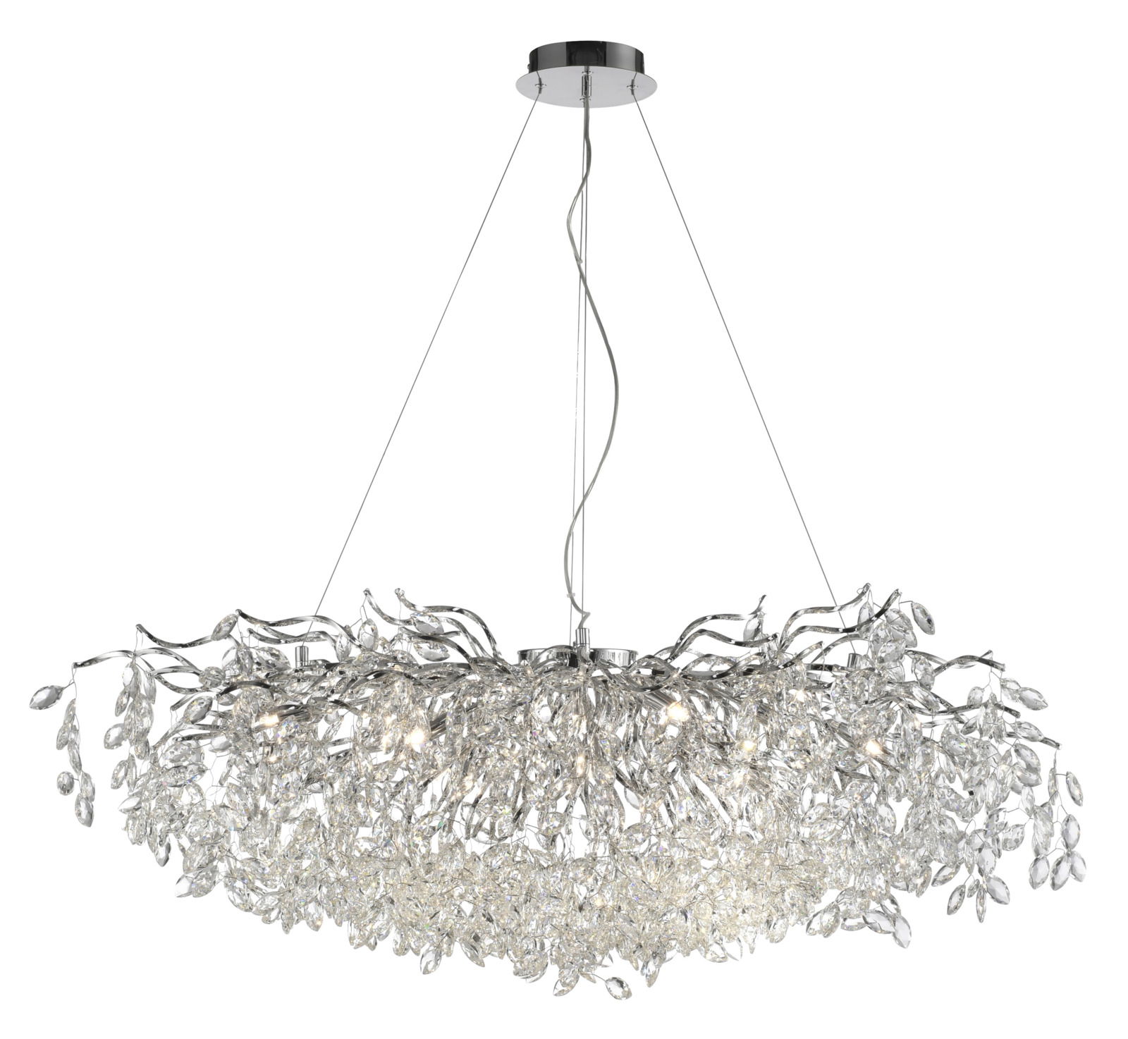 Paul Neuhaus Kronleuchter RICICLE RICICLE Moderner Kronleuchter RICICLE mit funkelnden Kristallen, seitliche Perspektive